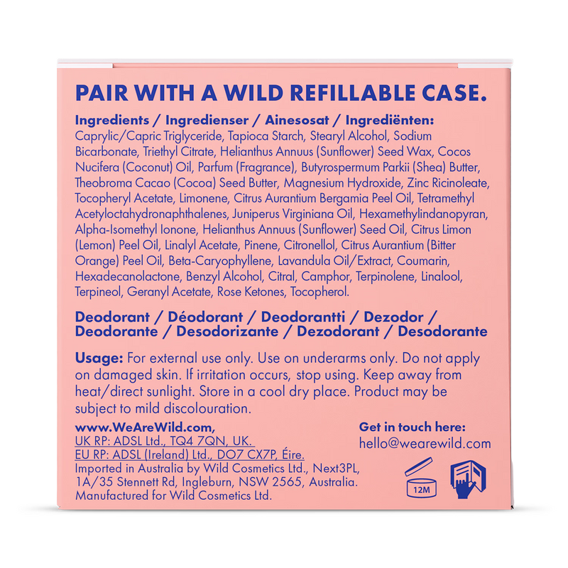 WILD deodorant refill Fresh Cotton & Sea Salt 40g, UK version