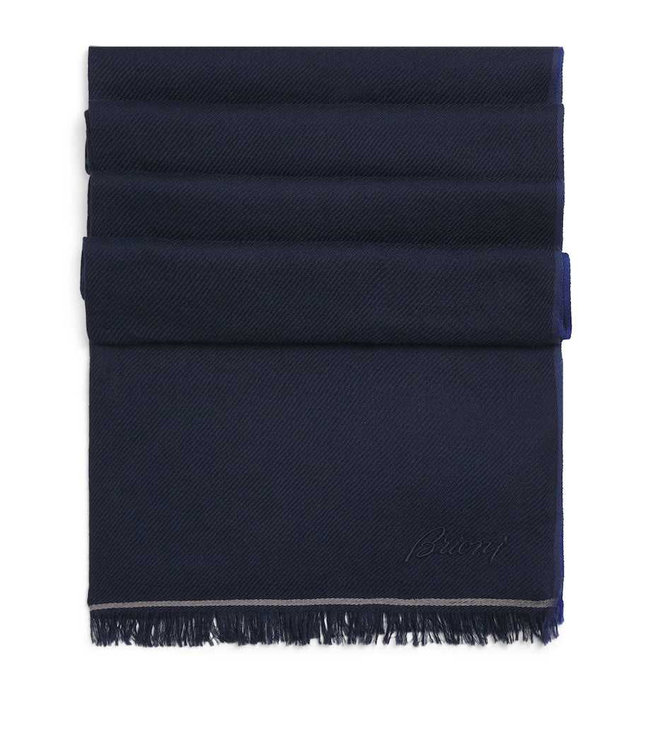 Brioni cashmere fringed scarf 70x200cm (British brand)