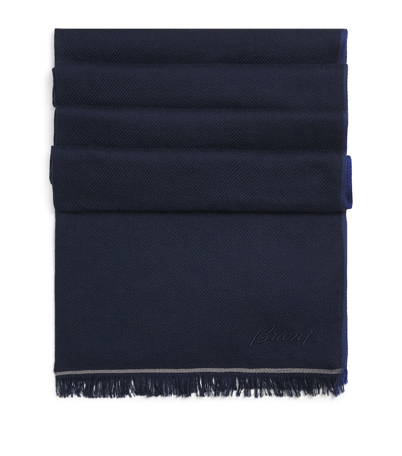 Brioni cashmere fringed scarf 70x200cm (British brand)