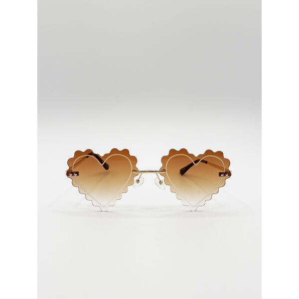 SVNX scallop heart sunglasses brown lens, UK version