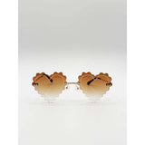 SVNX scallop heart sunglasses brown lens, UK version