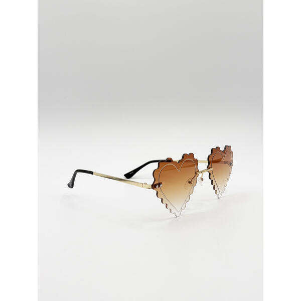SVNX scallop heart sunglasses brown lens, UK version