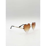 SVNX scallop heart sunglasses brown lens, UK version