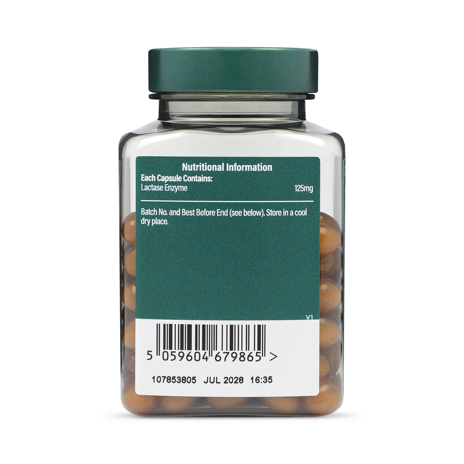 Holland & Barrett Lactase Enzyme supplement 125mg 120 capsules, UK version