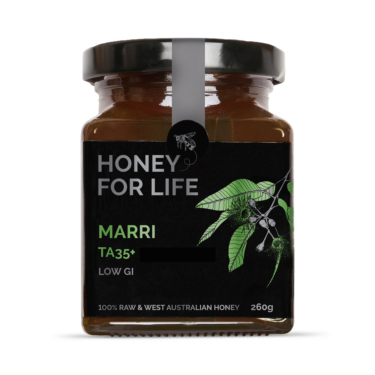 Honey for Life Marri TA35+ raw honey 260g jar, UK version