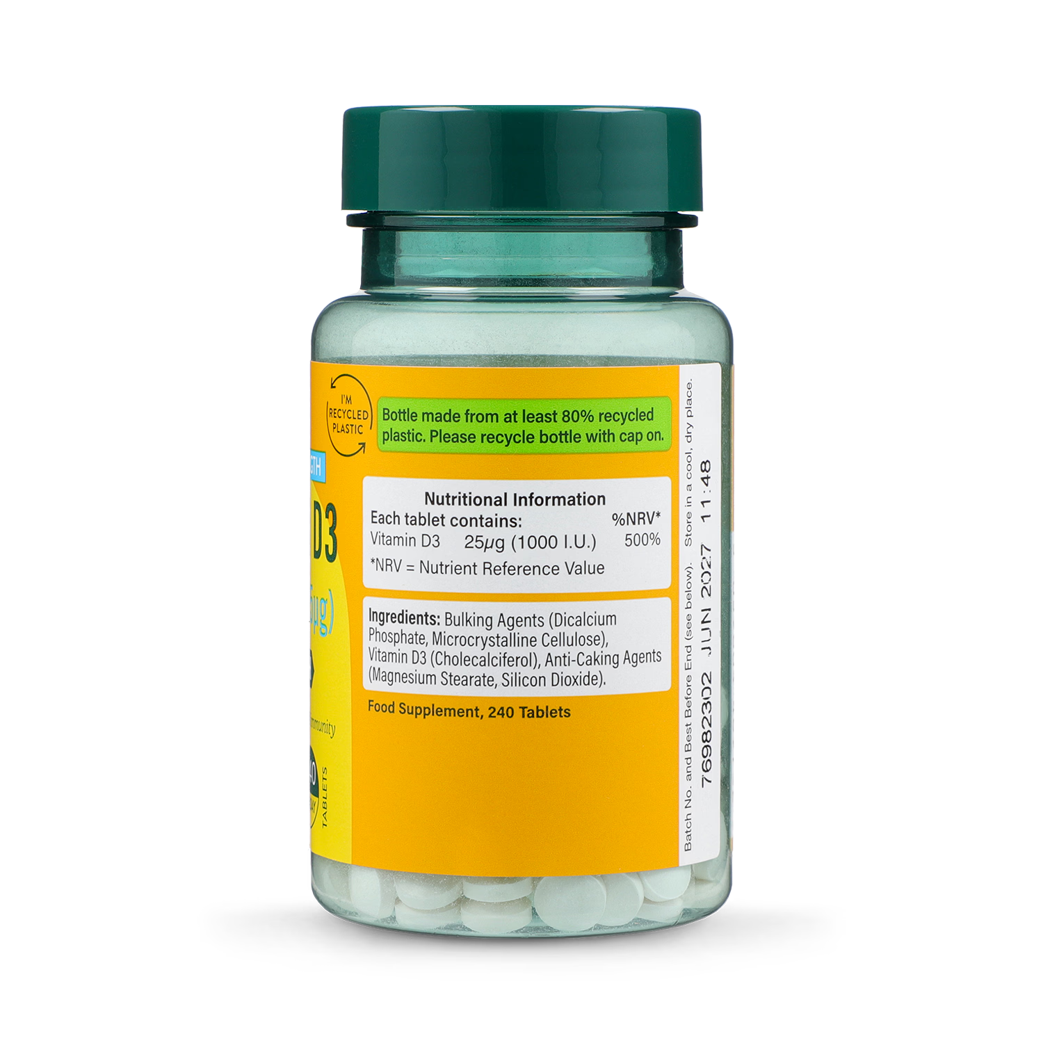 Holland & Barrett Vitamin D3 1000IU 240 Tablets, UK version