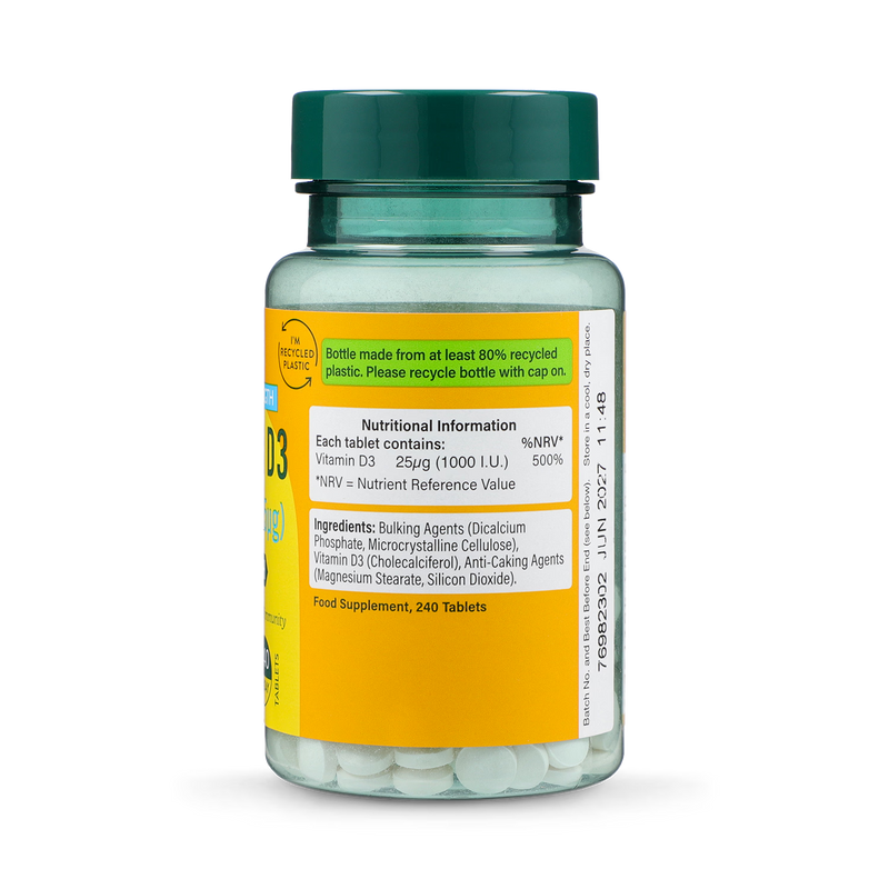 Holland & Barrett Vitamin D3 1000IU 240 Tablets, UK version