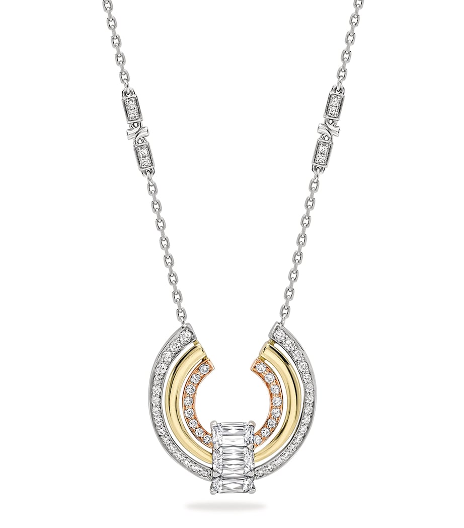 Boodles Gold, Platinum and Diamond Ribbons Pendant, imported from the UK