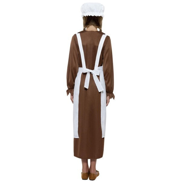 Smiffys Victorian Kit white apron mop cap, UK version