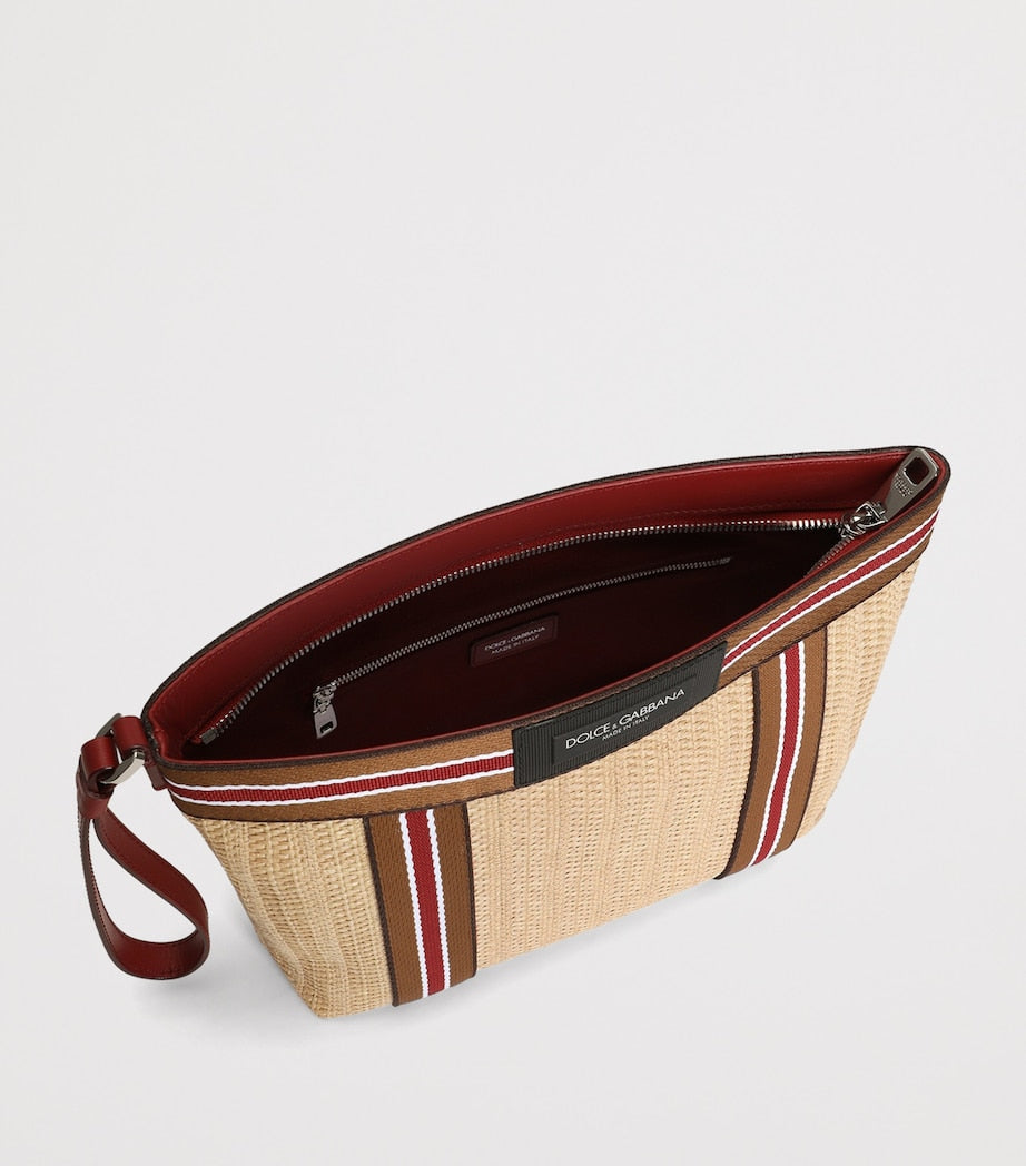 Dolce&Gabbana raffia-effect wash bag, UK version