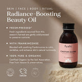 Fushi Castor Glow body oil with frankincense 100ml, imported from the UK