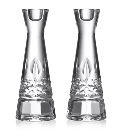 Harrods Waterford Lismore Essence Candlesticks Set of 2 Dinner Candle Holders 20cm- Buy online at McGrocer