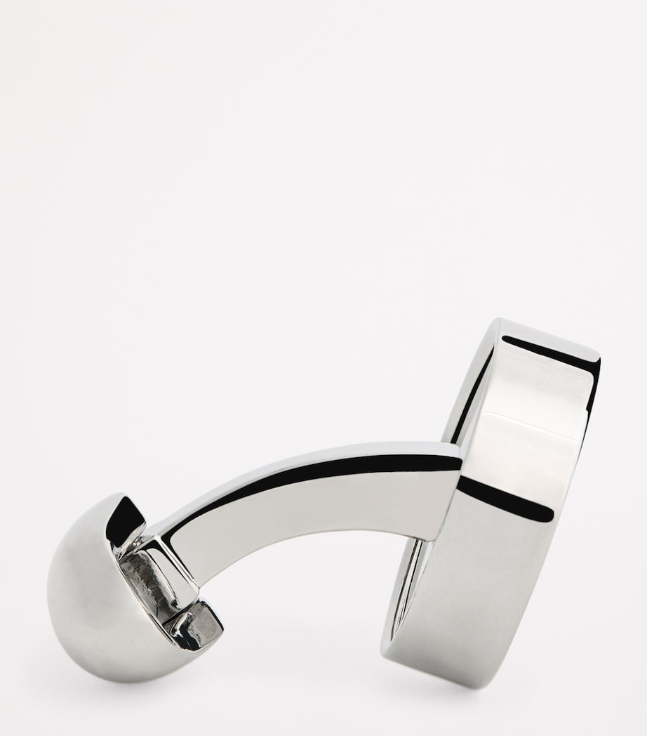 Babette Wasserman reversible disc cufflinks rhodium plated, imported from the UK