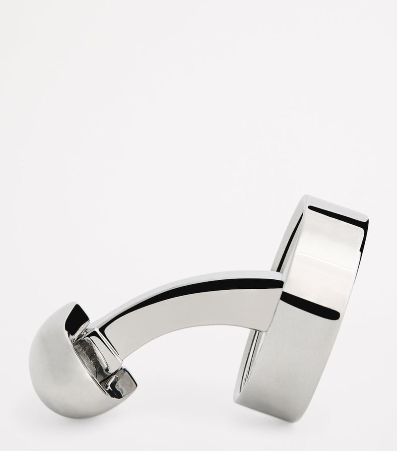 Babette Wasserman reversible disc cufflinks rhodium plated, imported from the UK