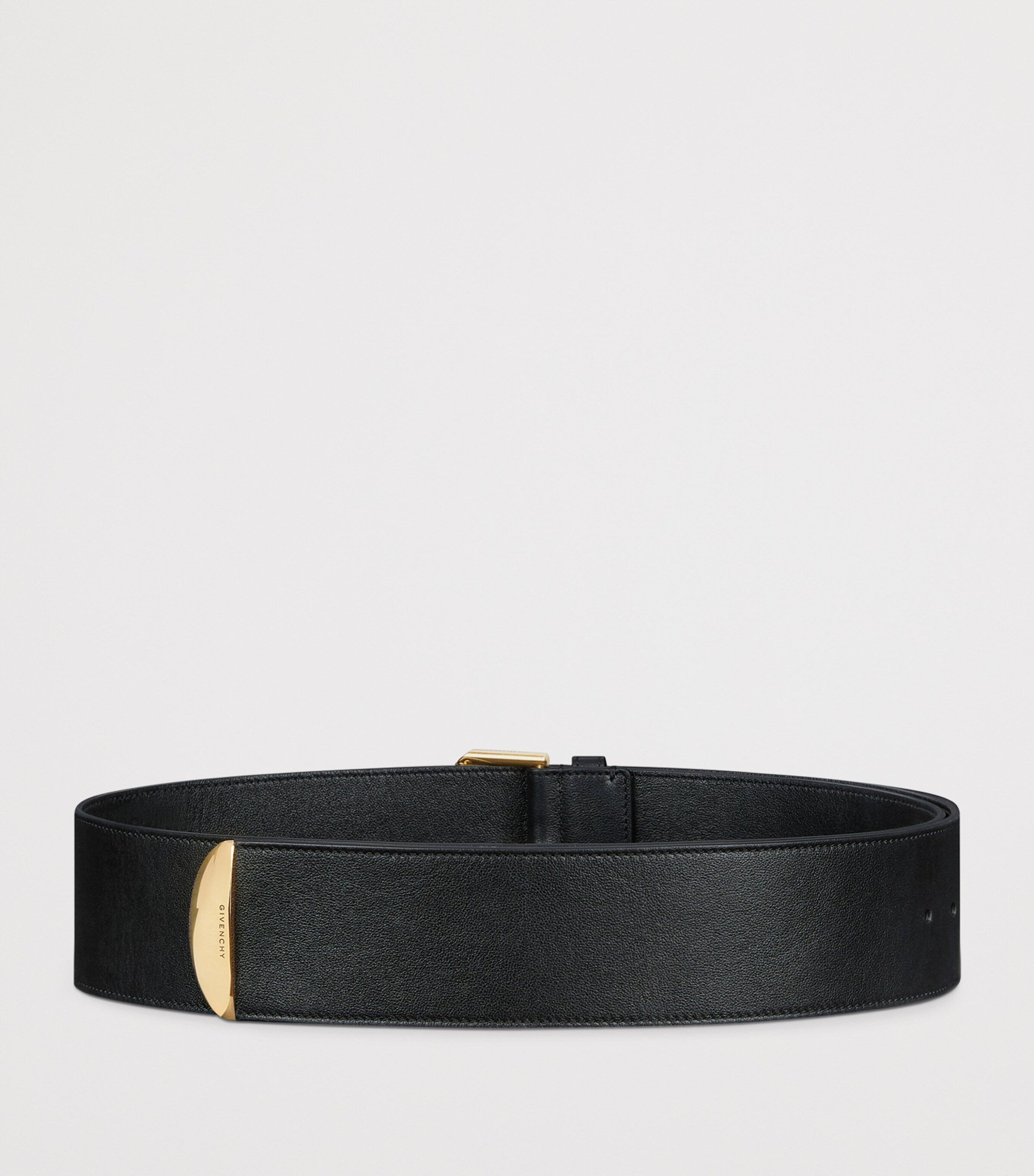 Givenchy Voyou leather belt with gold-tone buckle, UK version