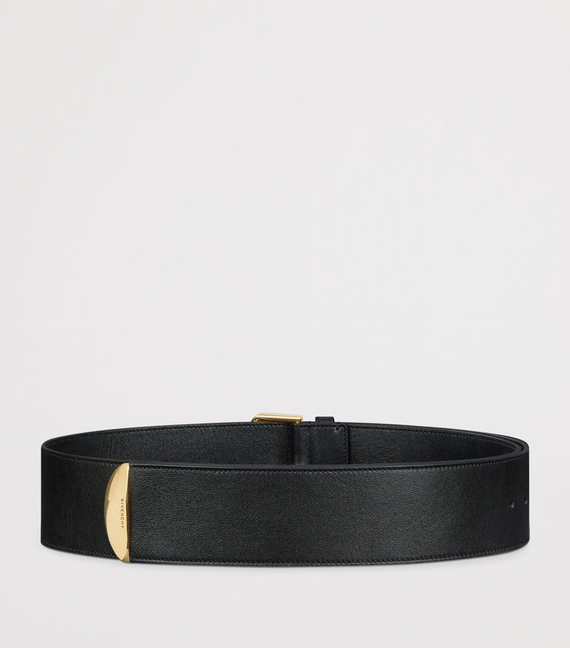 Givenchy Voyou leather belt with gold-tone buckle, UK version