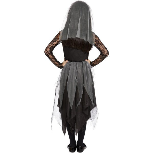 Smiffys girls Black Graveyard Bride costume, imported from the UK