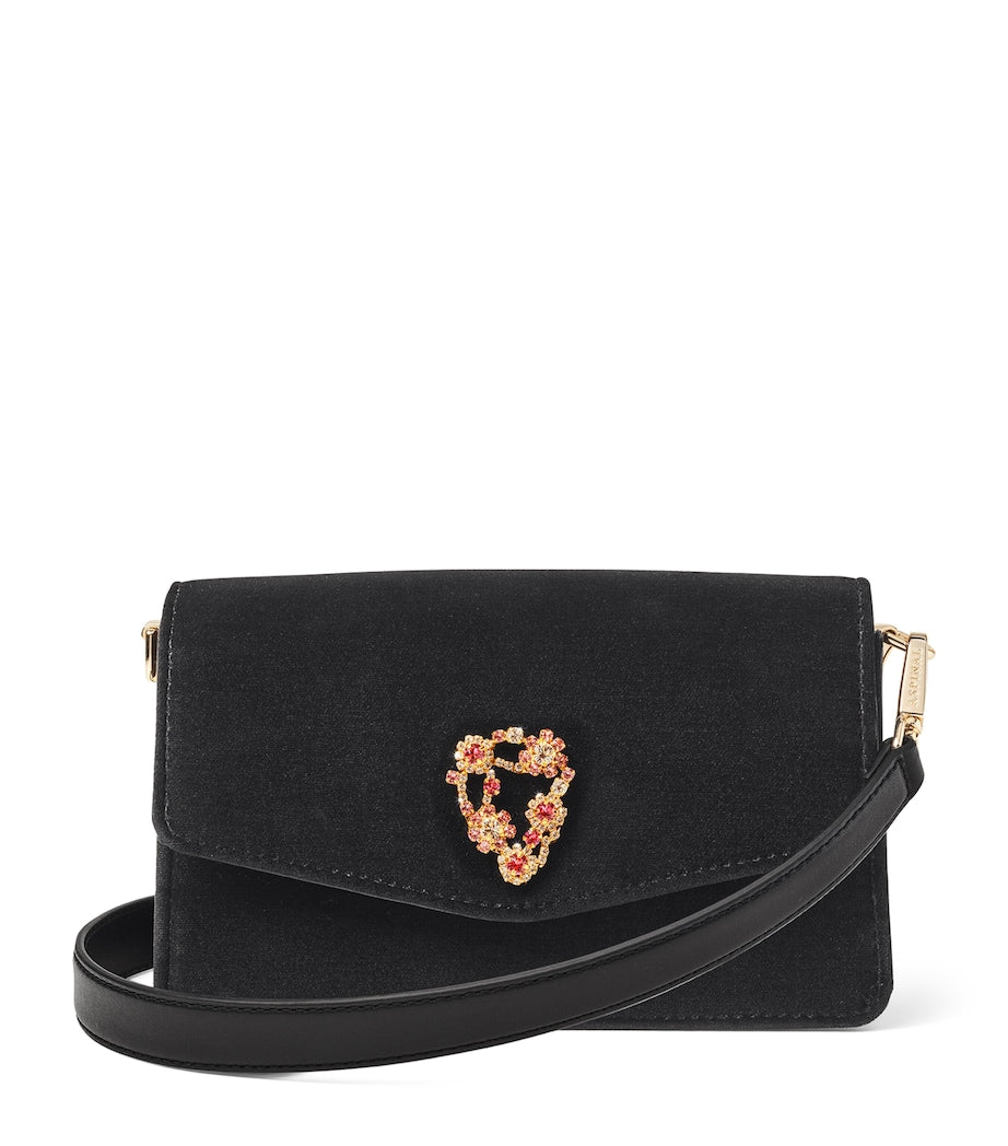 Aspinal of London velvet Eliza clutch bag (British brand)