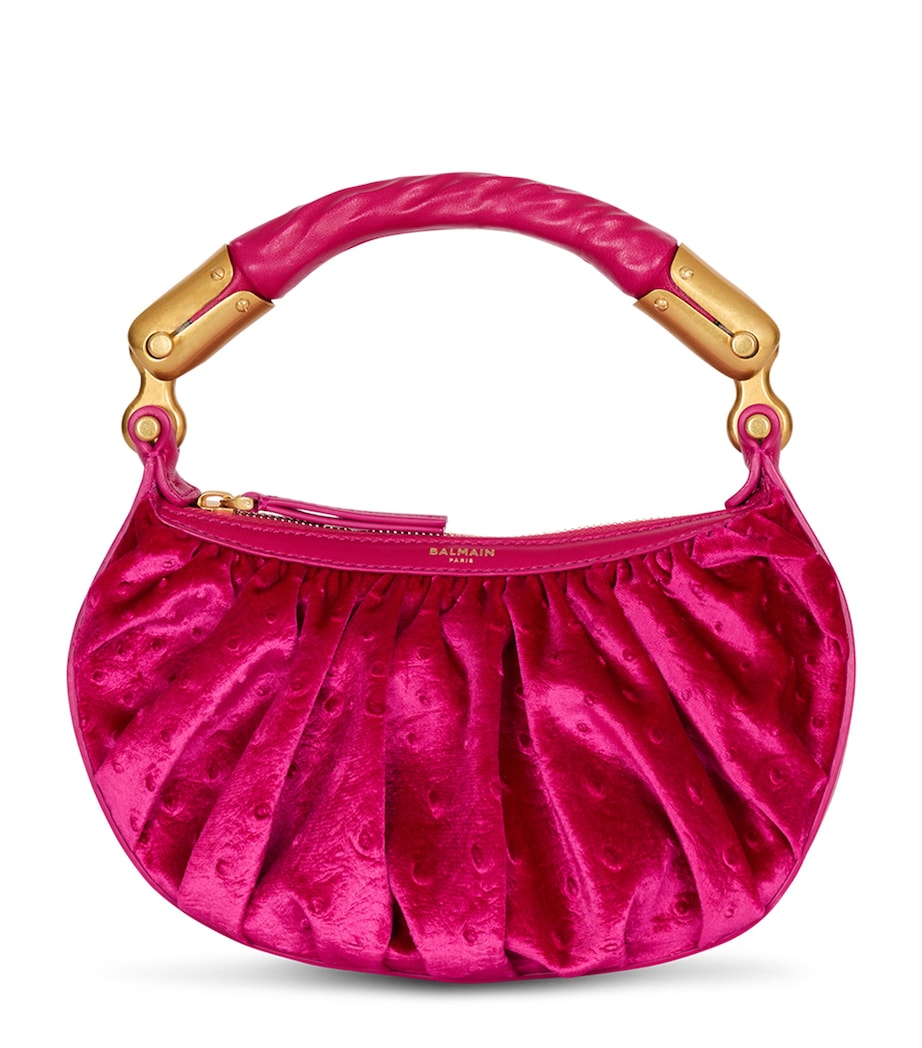 Balmain mini top-handle bag Ebene half-moon, imported from the UK