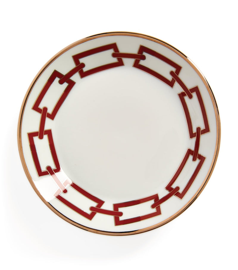 Ginori 1735 Catene Scarlatto tea saucer 13.5cm, UK version