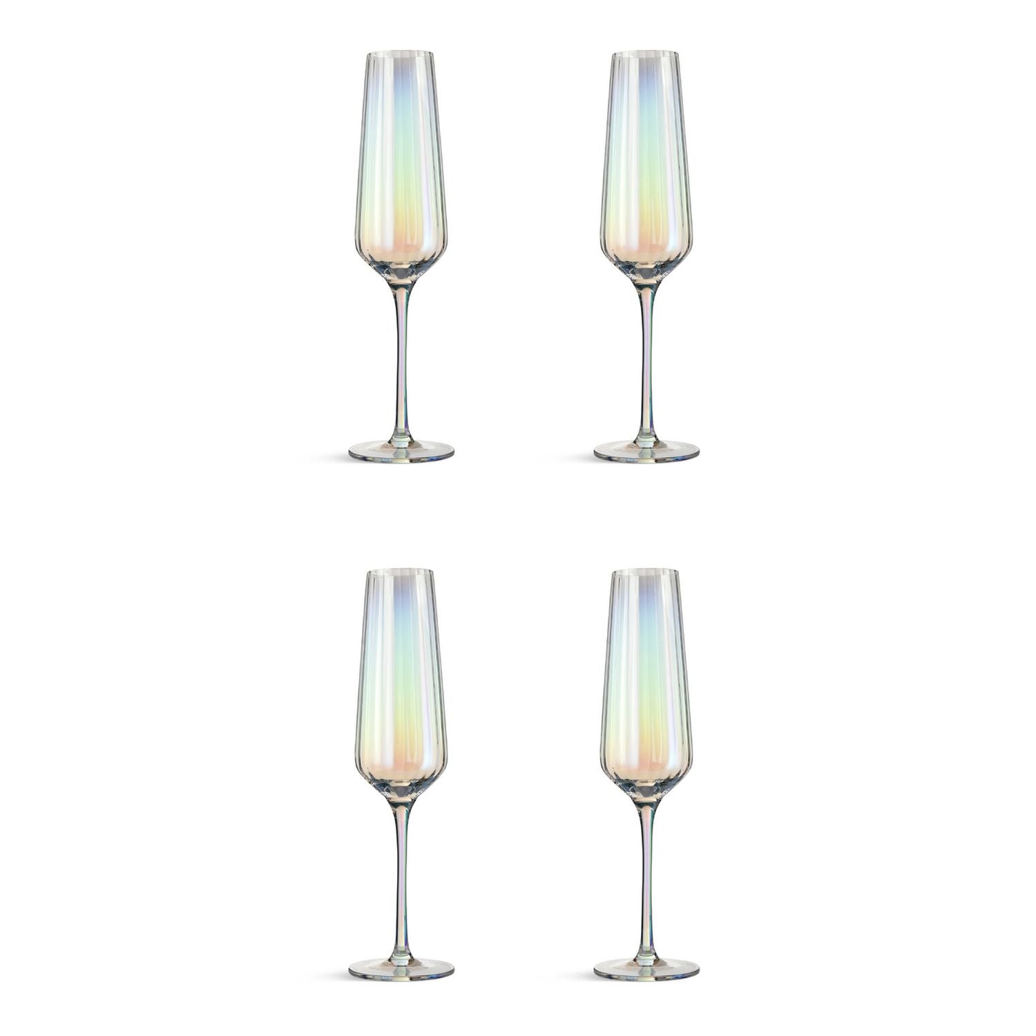 Habitat iridescent champagne flute set of 4 - British product