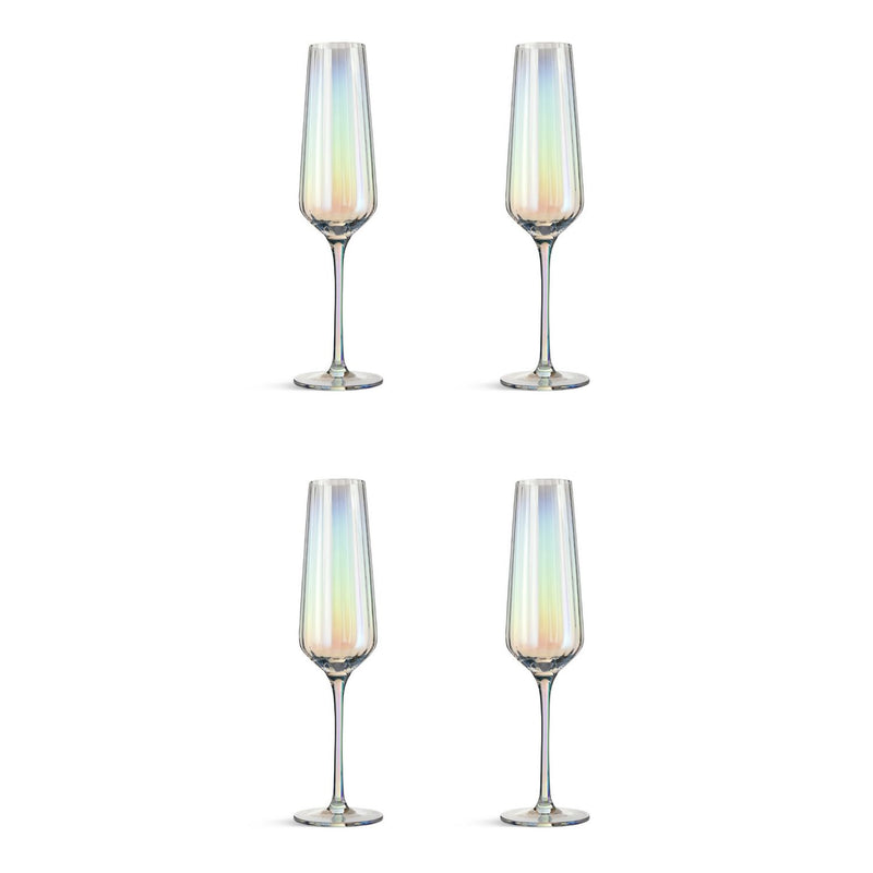 Habitat iridescent champagne flute set of 4 - British product