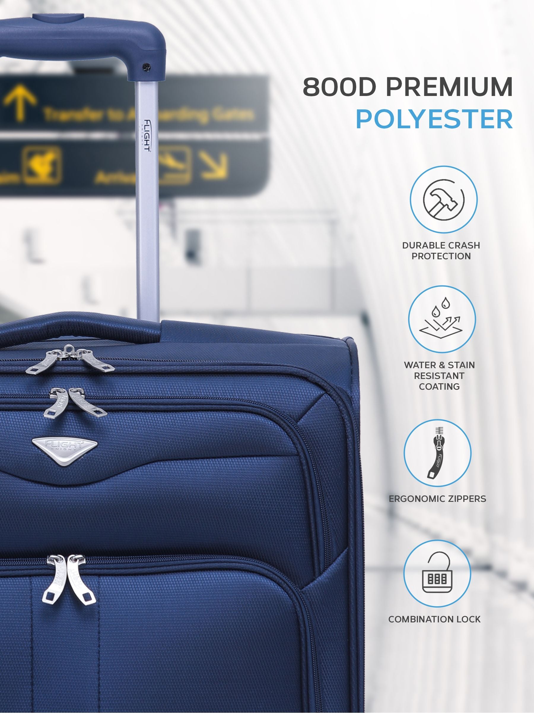 Flight Knight cabin carry on suitcase 56x45x25cm, UK version