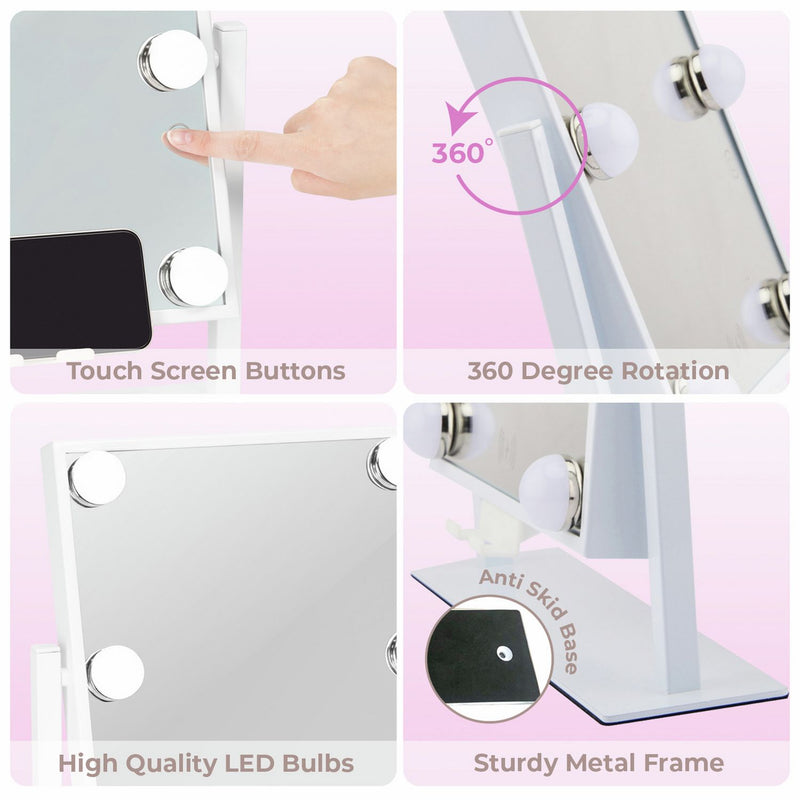 STYLPRO Hollywood Bluetooth mirror with dimmable lights, imported from the UK