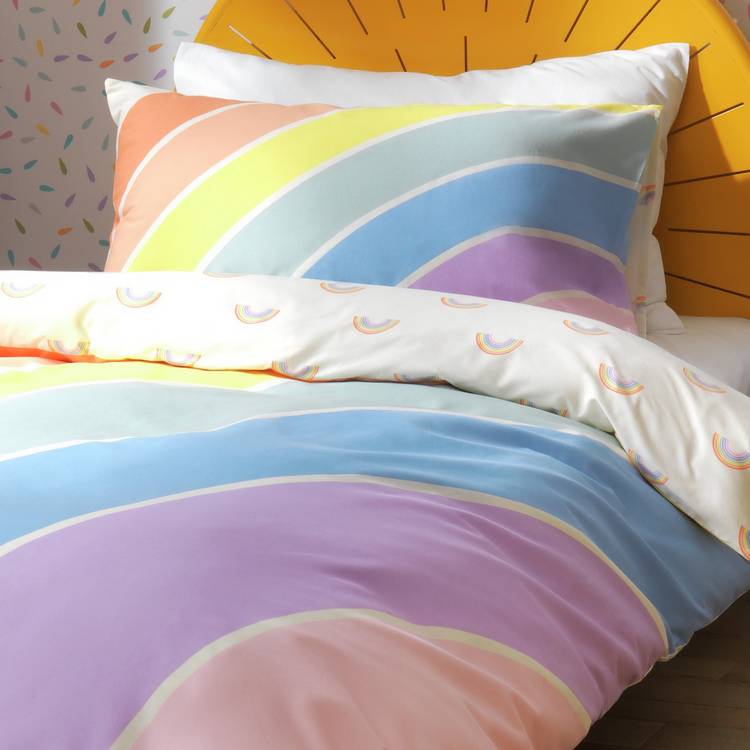 Habitat kids multicolour rainbow bedding set toddler, imported from the UK