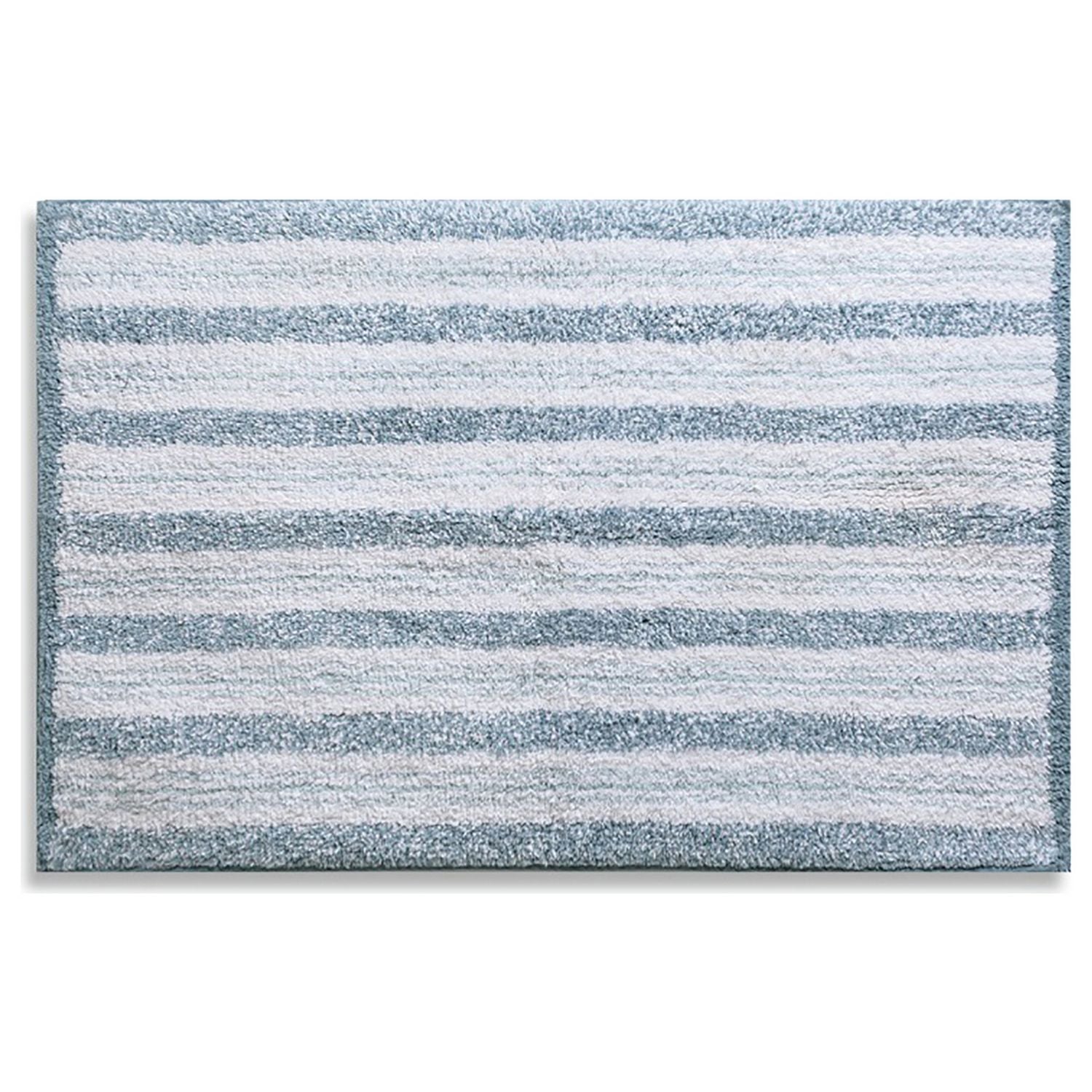 Habitat coastal horizontal stripe cotton bath mat blue white 80x50cm (British brand)