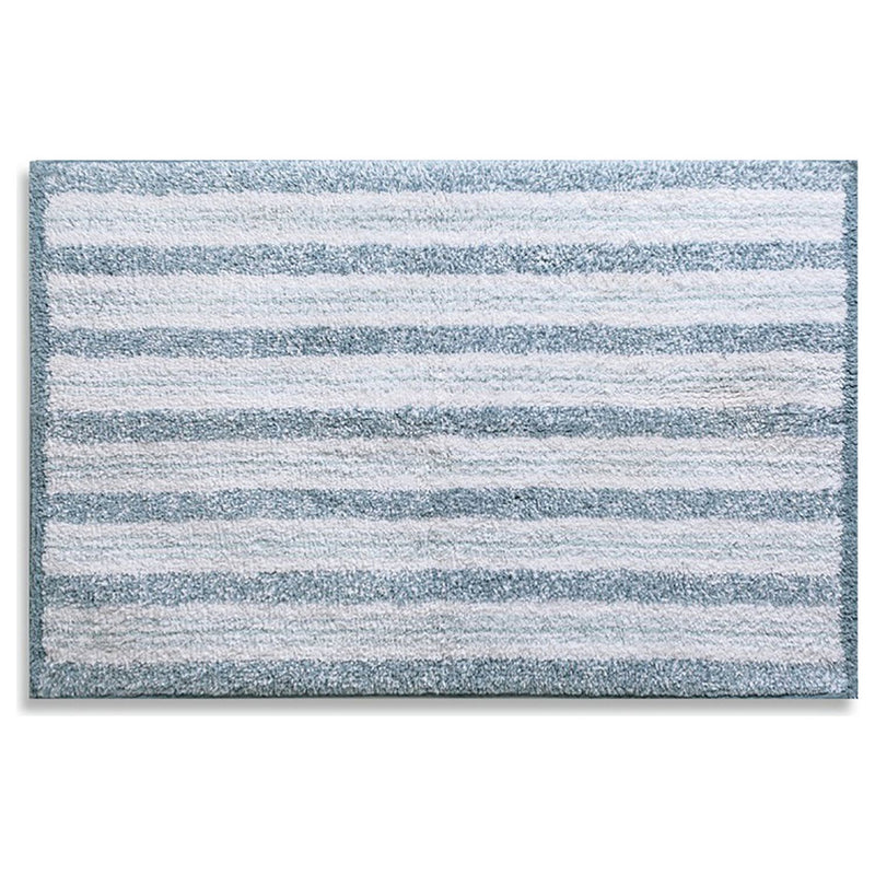 Habitat coastal horizontal stripe cotton bath mat blue white 80x50cm (British brand)