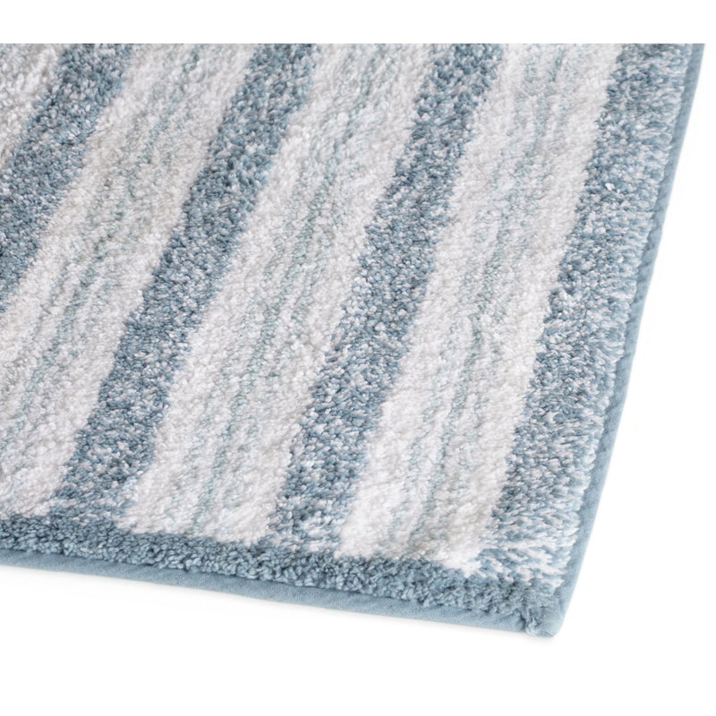 Habitat coastal horizontal stripe cotton bath mat blue white 80x50cm (British brand)