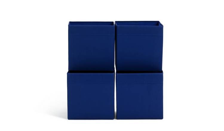 Habitat Set of 4 Plain Storage Boxes - Blue