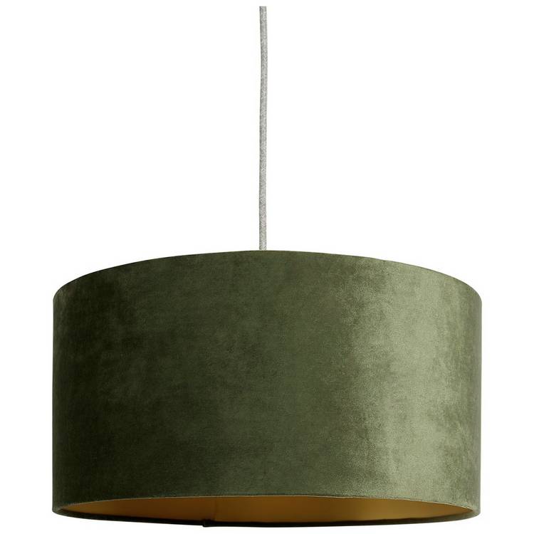 Habitat green velvet lampshade 40cm - British product