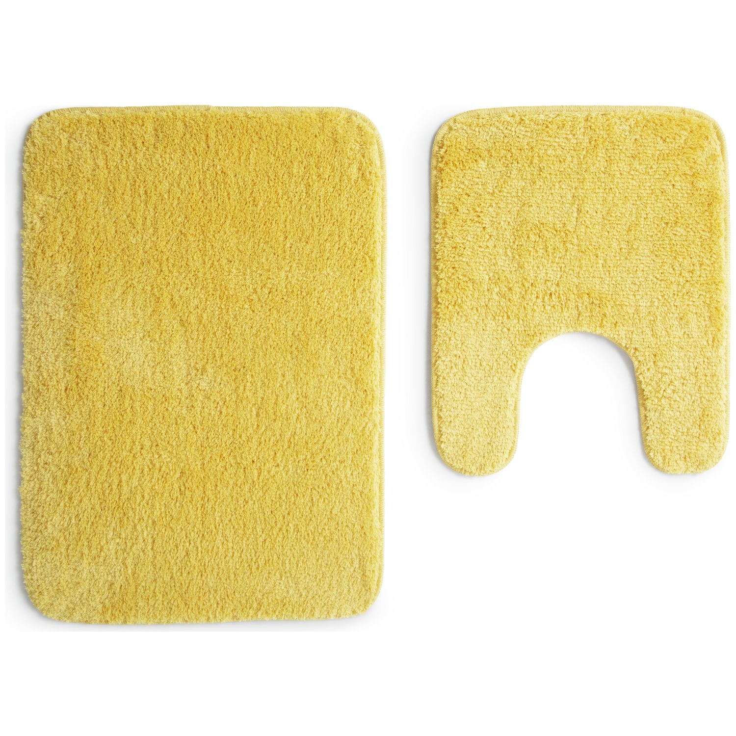Argos Home Tufted Bath & Pedestal Mat Set - Mustard