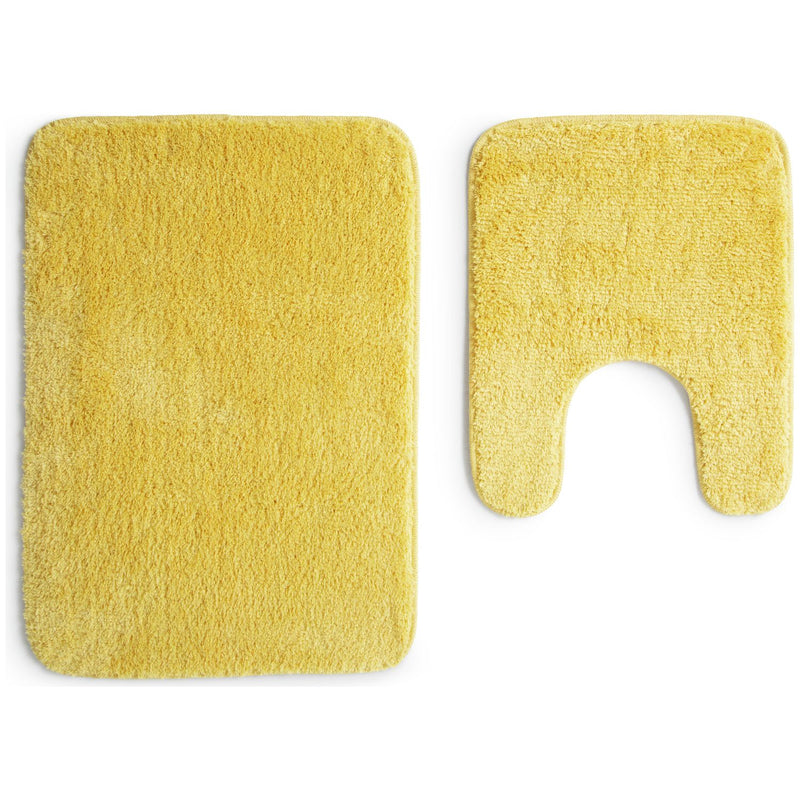 Argos Home Tufted Bath & Pedestal Mat Set - Mustard