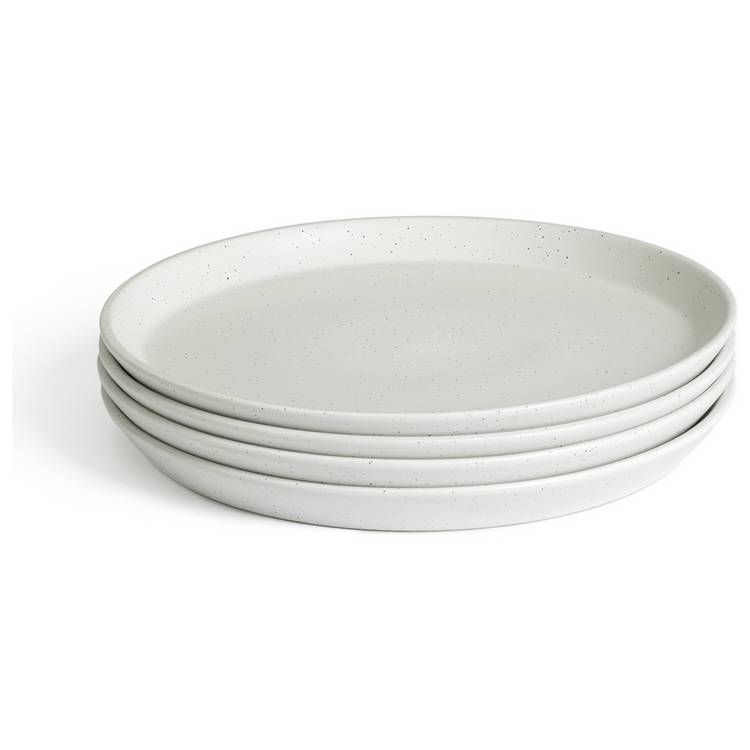 Habitat Addison stoneware dinner plate set white (British brand)
