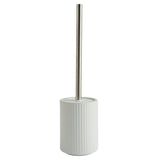 Argos Home white ribbed toilet brush and stoneware holder (British brand)