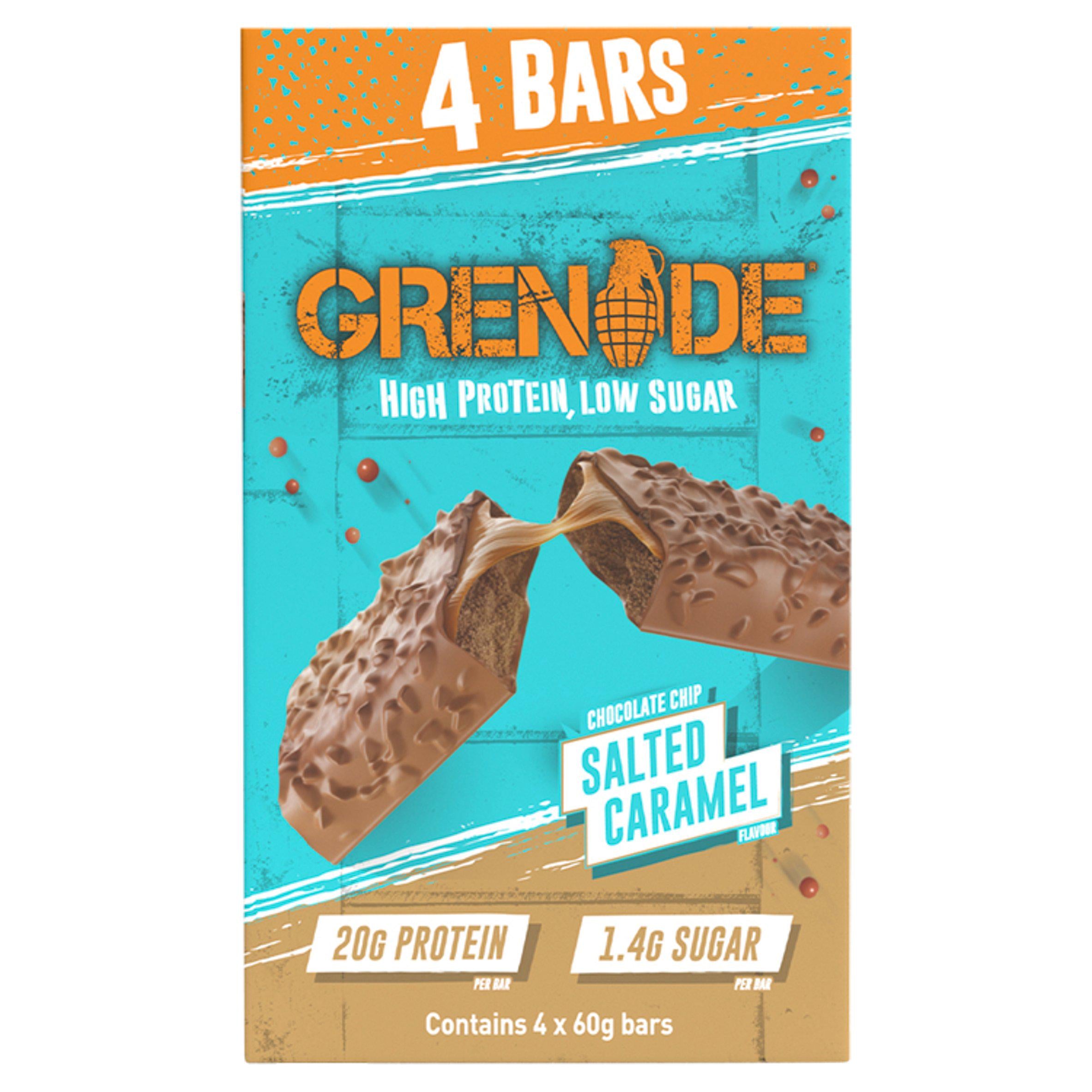 Grenade Chocolate Chip Salted Caramel Flavour 4x60g GOODS Sainsburys   