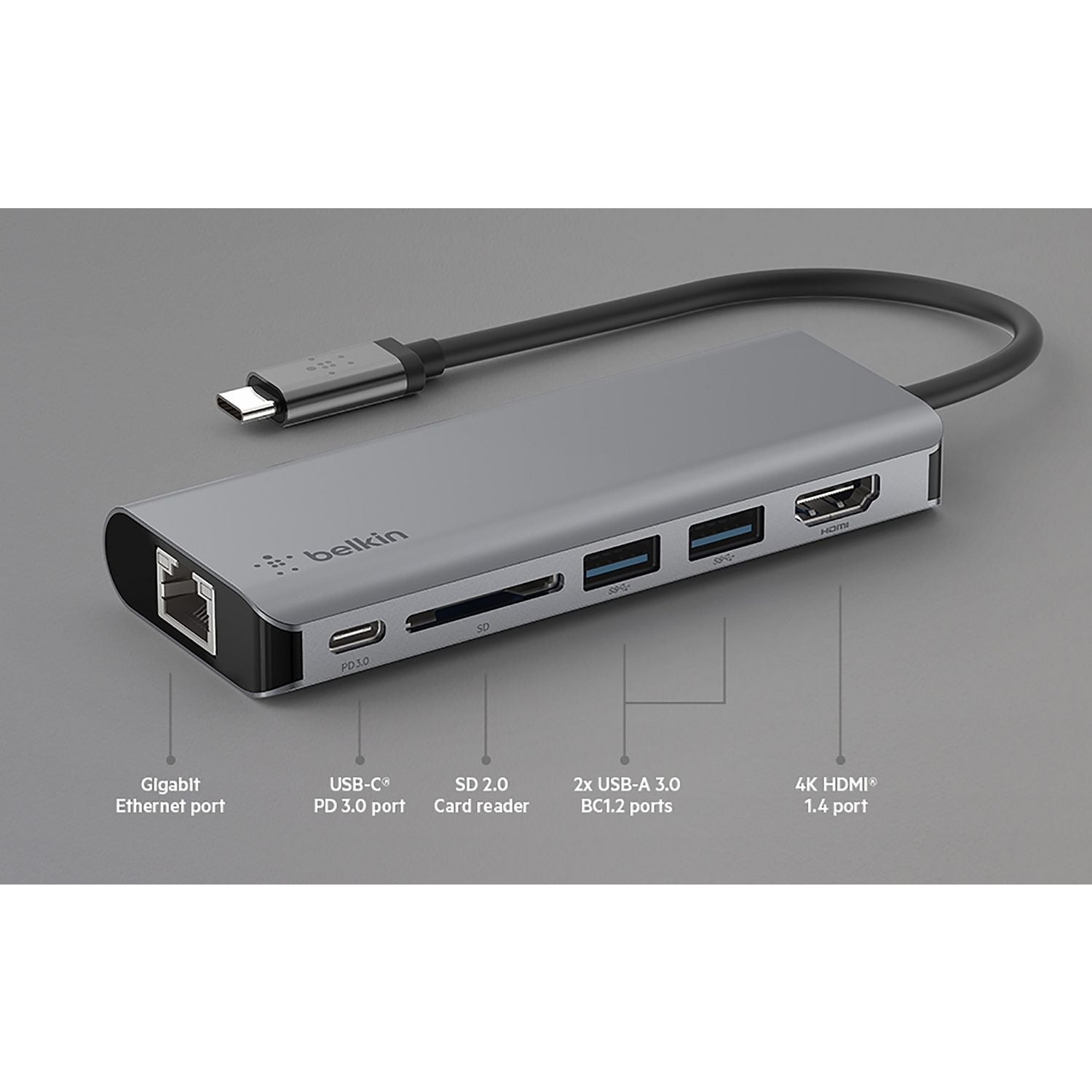 Belkin USB-C 6-in-1 Multiport Adapter (British brand)
