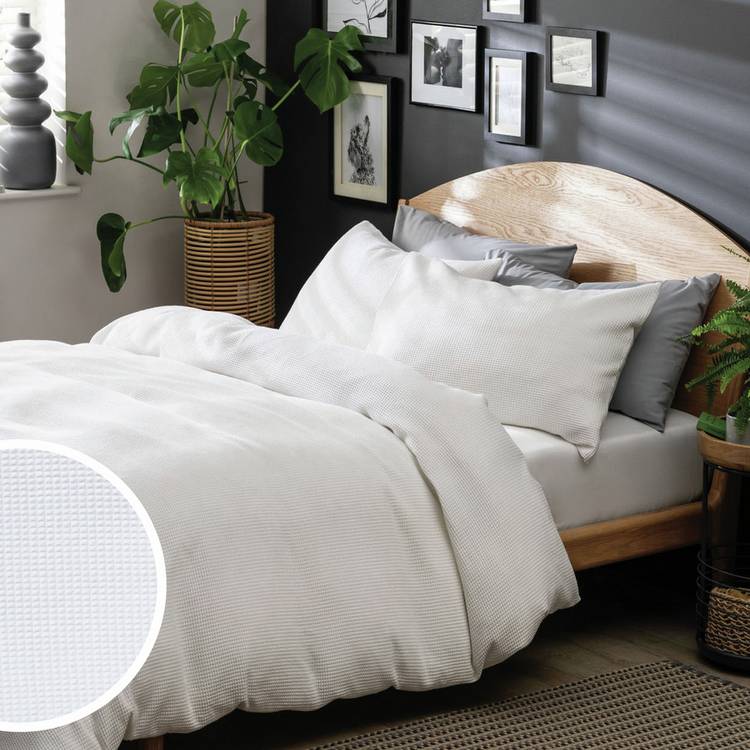 Habitat white waffle bedding set single (British brand)