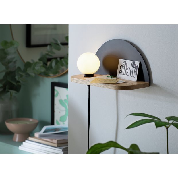 Habitat shelf wall lamp opal and ash (British brand)