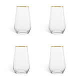 Argos Home gold rim hi-ball glasses set of 4 (British brand)
