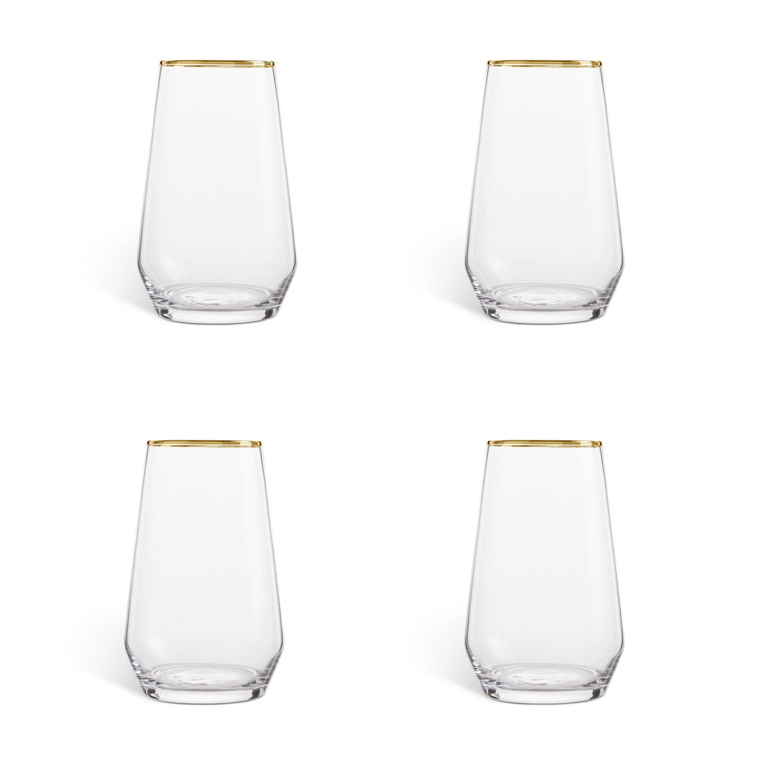Argos Home gold rim hi-ball glasses set of 4 (British brand)
