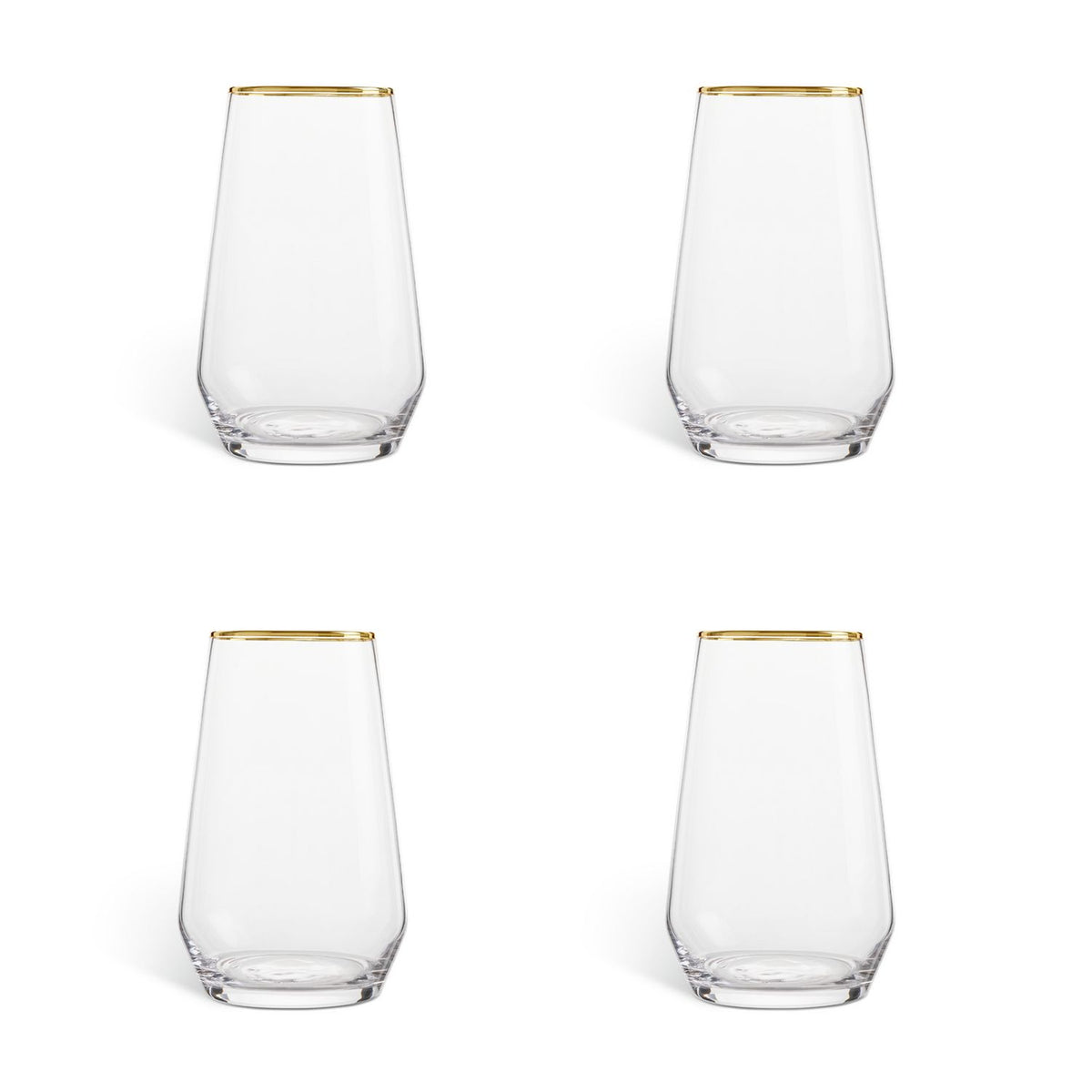 Argos Home gold rim hi-ball glasses set of 4 (British brand)
