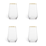 Argos Home gold rim hi-ball glasses set of 4 (British brand)