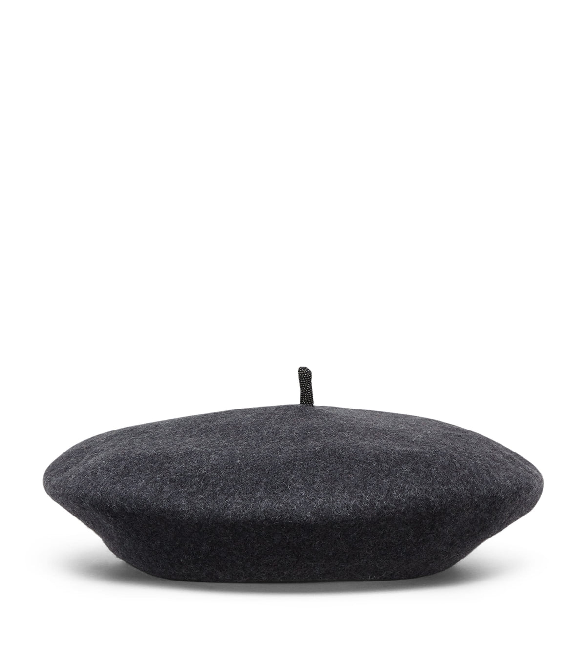Brunello Cucinelli wool beret with beading and silver-tone hardware - British product