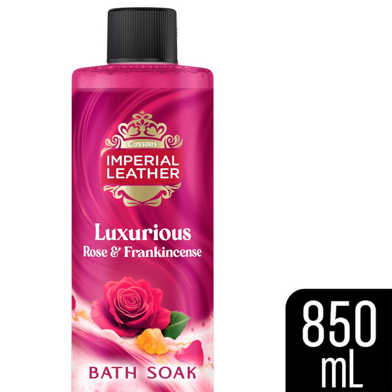Imperial Leather Rose & Frankincense bath soak 850ml, imported from the UK