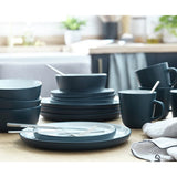 Habitat 16-piece stoneware dinner set white and navy, imported from the UK