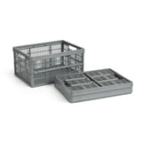 Argos Home grey folding plastic storage crates 3x32L (British brand)